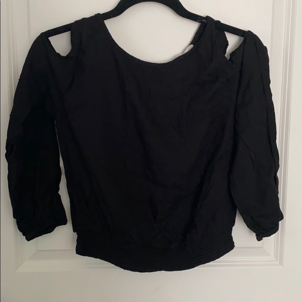 black long sleeve cold shoulder H&M shirt